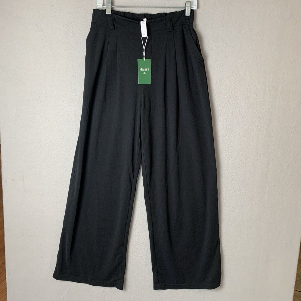Halara Pants Women MT Black Flex High Waisted Waffle Pocket Work Career